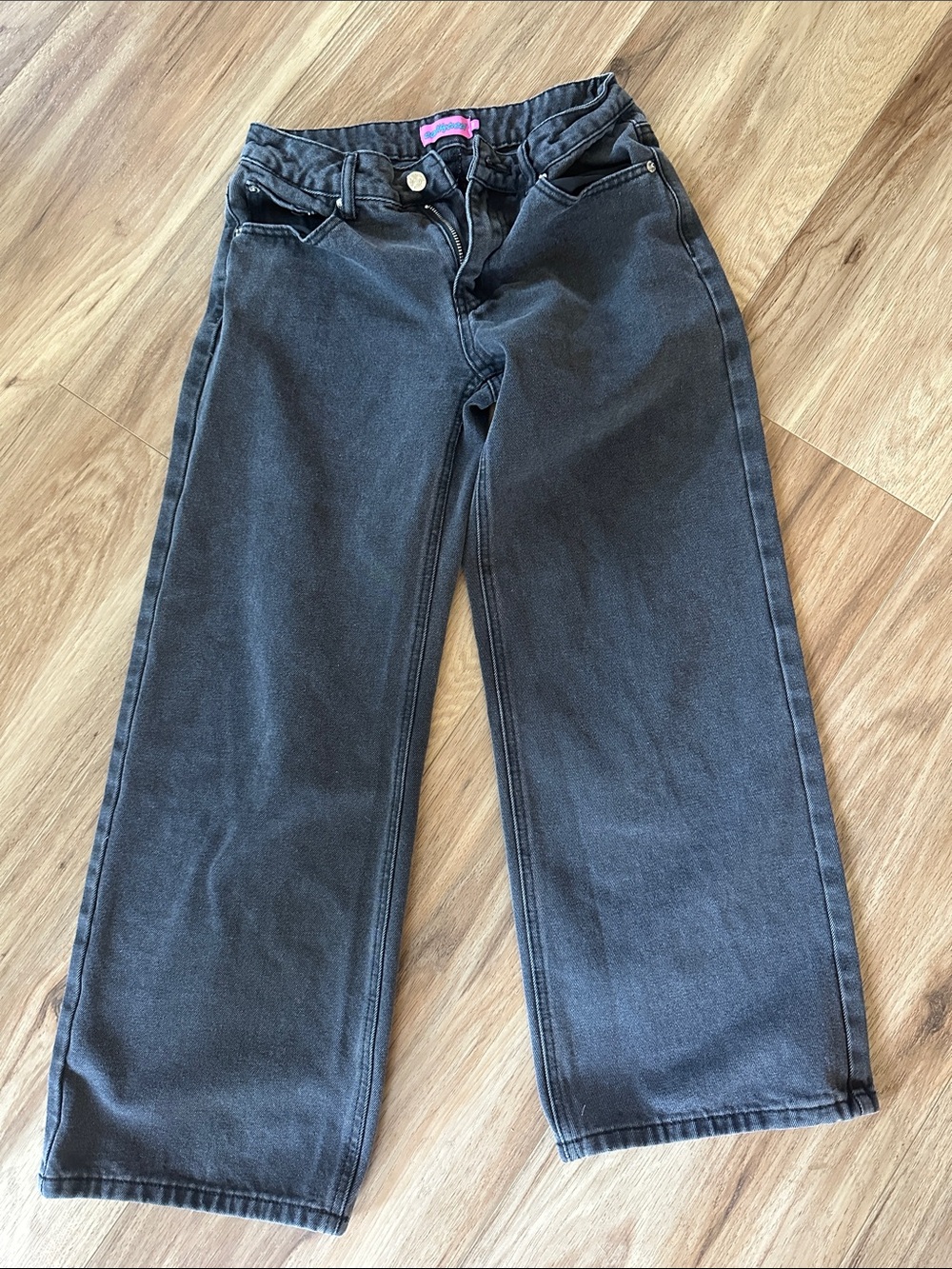 Edikted Black Wide-Leg Jeans - Washed Black